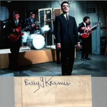 Billy J Kramer Singer Signed Cut Page With Photo. Good Condition. All autographs come with a