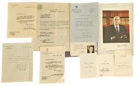 President/Minister 10 x Collection of Variety Signed Autograph Page, Black and White Photo and