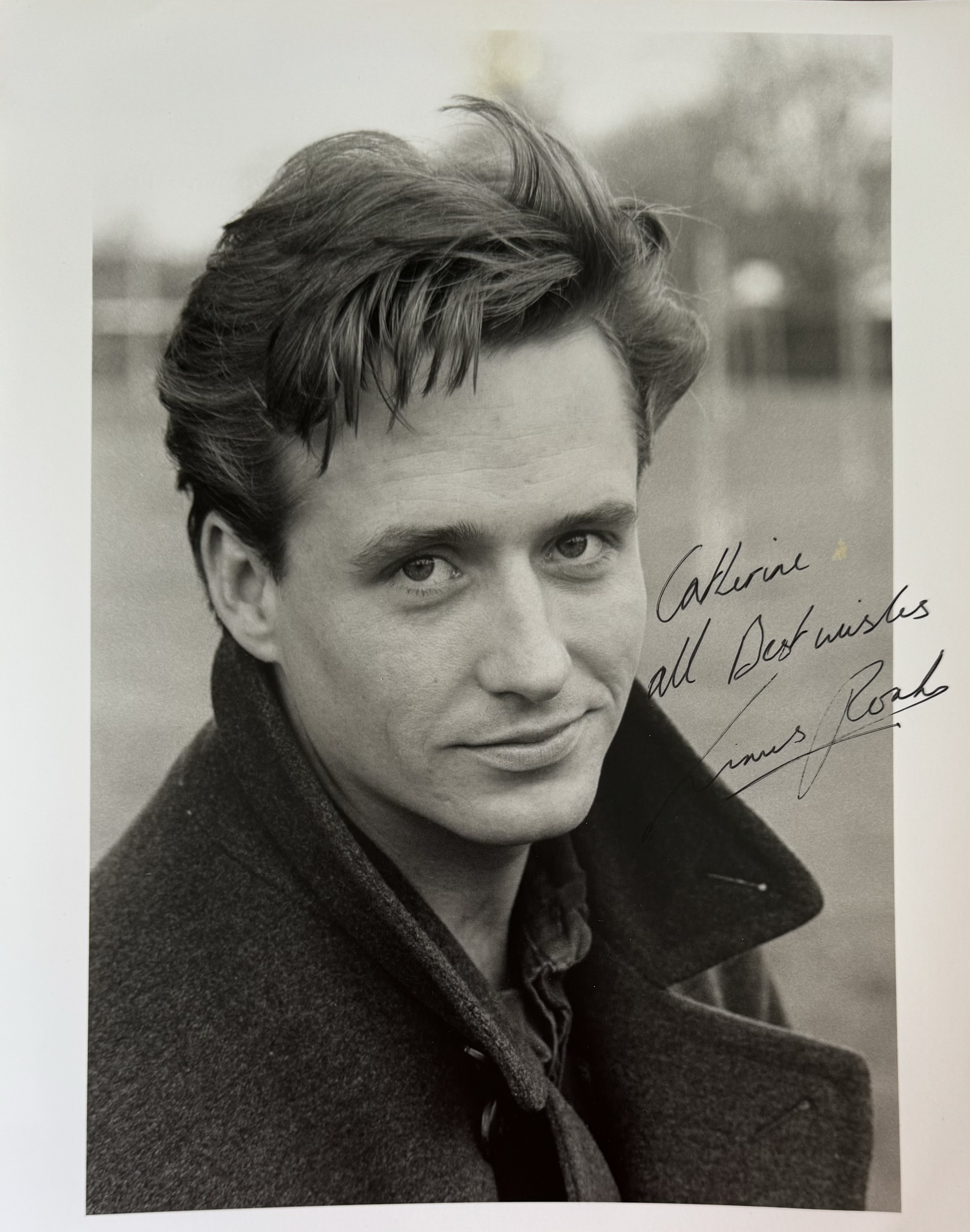 Linus Roache signed 10x8inch black and white photo. Dedicated. Good Condition. All autographs come