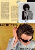 Ian Hunter signed Promo. Photo 10x8 Inch plus 2 x Bio sheets. Is an English singer, songwriter and