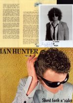 Ian Hunter signed Promo. Photo 10x8 Inch plus 2 x Bio sheets. Is an English singer, songwriter and