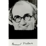 Bernard Miles, CBE signed Black and White Photo 5.5x3.5 Inch. Was an English character actor, writer