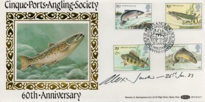 Alex Jardine signed FDC. Cinque. Ports. Angling. Society 60th Anniversary. Single postmarked 26th