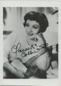 Claudette Colbert signed Black and White Photo 7x5 Inch. As an American actress. Colbert began her