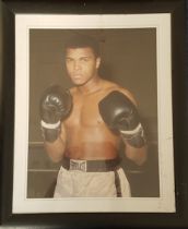 Muhammad Ali Colour Print Housed in a Frame Measuring 22 x 19. Good Condition. All autographs come