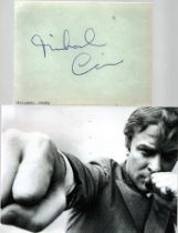 Michael Caine Actor Signed Vintage Album Page With Photo. Good Condition. All autographs come with a