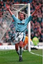 Football Autographed UWE ROSLER 12 x 8 Photo : Col, depicting Manchester City's UWE ROSLER