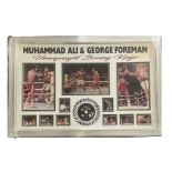 Muhammad Ali and George Foreman signed When we were Kings DVD mounted and framed with various colour