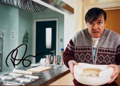 Ricky Gervais signed 7x5inch colour photo. Good Condition. All autographs come with a Certificate of