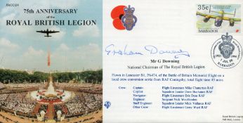Mr G Downing National Chairman of the Royal British Legion signed 75th Anniversary of the Royal