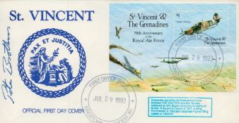 WWII Air Commodore Pete Brothers signed St Vincent Pax Et Justitia 75th Anniversary of the Royal Air