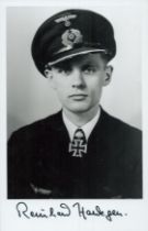WWII Korvettenkapitan Reinhard Hardegen signed 6x4 inch black and white photo. Kreigsmarine Uboat