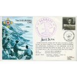 WWII David Birkin signed The Shelbourne Line (RAFES SC37) flown FDC double PM Remembrance Bay Lest