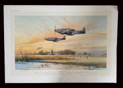 Home at Dusk by Robert Taylor Limited Edition Colour Print signed by the Artist plus 6 veterans