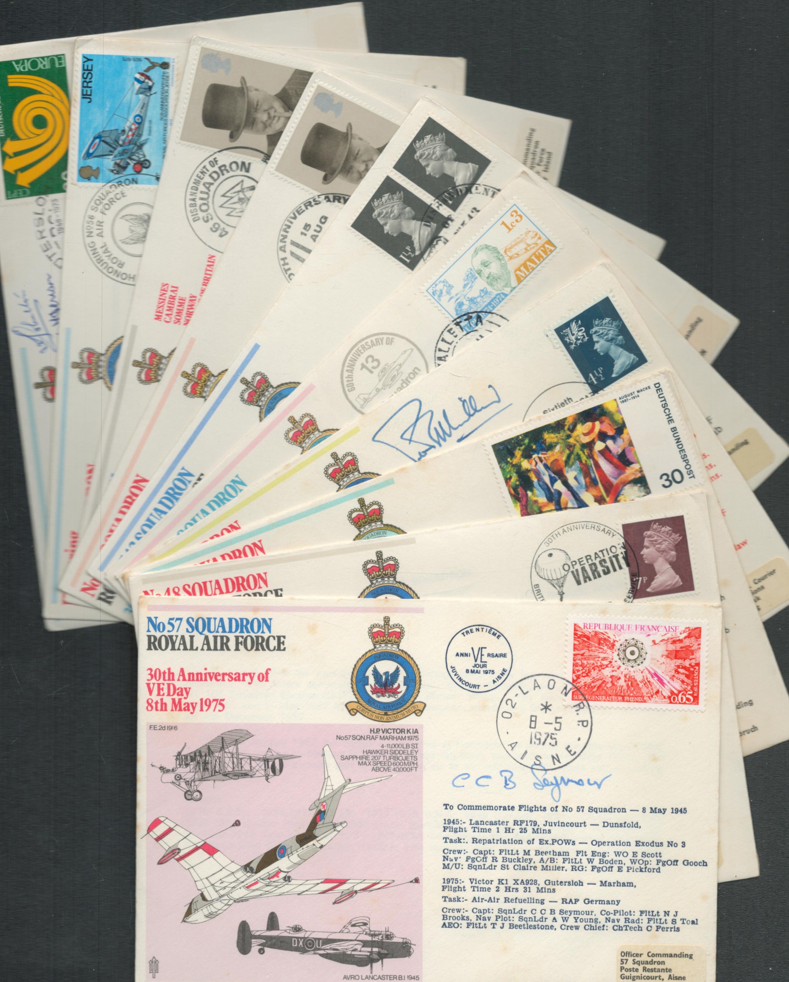 RAF collection 10, signed flown FDC RAF personnel and veterans interesting commemorative covers such