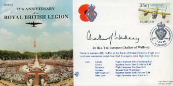 Rt Hon The Baroness Chalker of Wallasey signed 75th Anniversary of the Royal British Legion flown