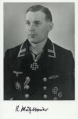 WWII Oberbootsmann Rudolf Muhlbauer signed 6x4 inch black and white photo. Kreigsmarine Uboat