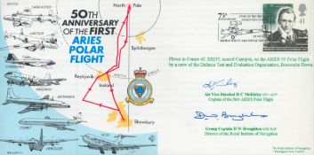 Air Vice Marshal D C McKinley DFC AFC and Group Captain D W Broughton MBE RAF signed 50th