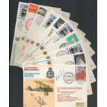 RAF collection 10, signed flown FDC RAF personnel and veterans interesting commemorative covers such