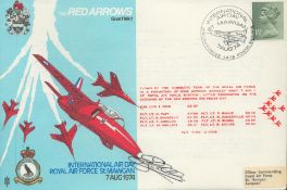 Red Arrows pilot Flt Lt E Girdler Red 4, signed 1974 team RAF St Mawgan scarce flown RAF WW2 Air