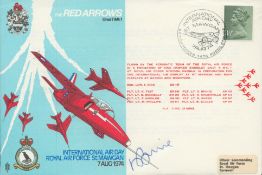 Red Arrows pilot Flt Lt D Binnie Red 6, signed 1974 team RAF St Mawgan scarce flown RAF WW2 Air