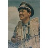 WWII Oberleutnant Ernst Wilheim Reinart signed 7x5 inch colour photo. Good Condition. All autographs