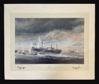 D-Day by Robert Taylor Colour Print signed by the Artist plus Alexander Stanier, approx size 20 x 24