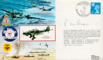 WWII Wing Commander G. C Unwin DSO, DFM signed Battle of Britain The Skirmishing 22-31 July 1940 FDC