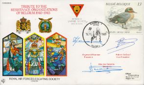 WWII Tribute to the Resistance Organizations of Belgium 1940-45 (RAFES SC40) multi signed FDC