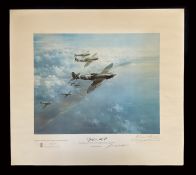 Hurricane Mk1 & Spitfire MkV both by Frank Wotton Limited Edition Colour Prints signed by the Artist