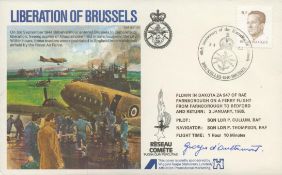 WWII Georges D'Outremont signed Liberation of Brussels flown FDC PM 40th Anniversary of the