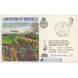 WWII Georges D'Outremont signed Liberation of Brussels flown FDC PM 40th Anniversary of the