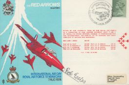 Red Arrows pilot Flt Lt Bob Eccles Red 9, signed 1974 team RAF St Mawgan scarce flown RAF WW2 Air