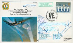 WWII E Garrad Coles MC Escaper member RAFES signed The Caterpillar Club commemorating the 40th