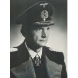 WWII Admiral Karl Donitz signed 7x5inch black and white photo. Good Condition. All autographs come