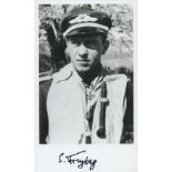 WWII Major Siegfried Freytag signed 6x4 inch black and white photo. Good Condition. All autographs
