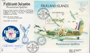 Peter Lord Abbot Hay FRSH signed Battle of Britain Falkland Islands Presentation Spitfire FDC (RAFAM