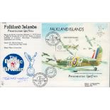 Peter Lord Abbot Hay FRSH signed Battle of Britain Falkland Islands Presentation Spitfire FDC (RAFAM