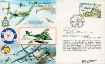 WWII Group Captain F. R. Carey CBE, DFC, AFC, DFM signed Battle of Britain The Major Assault 1-8