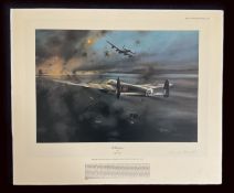 The Dambusters by Robert Taylor Colour Print signed by the Artist plus Air Marshal Sir Harold (Mick)