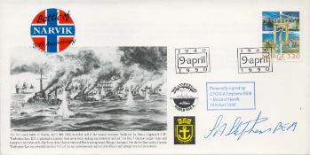 WWII CPO s a Stephens BEM Battle of Narvik 1940 veteran signed 50th Anniversary commerative FDC