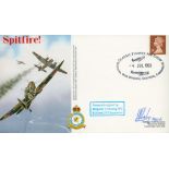 Wg Cdr I Cosby DFC 610 sqn WW2 RAF Battle of Britain fighter ace signed 1993 Duxford Spitfire cover.