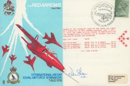 Red Arrows pilot Flt Lt Des Sheen Red 8, signed 1974 team RAF St Mawgan scarce flown RAF WW2 Air