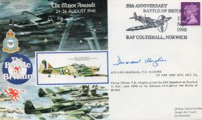 WWII Air Vice Marshall Desmond Hughes CB, CBE, DSO, DFC, AFC, DL signed Battle of Britain The