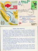 Three Veterans of RAF Escaping Society Signed & Flown Cover Escape from Singapore 20th Apr 1976 (