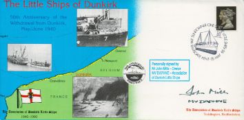 WWII Mr John Mills owner MV Daphne Association of Dunkirk little ships signed The Little Ships of