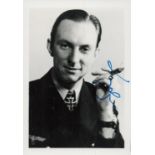 WWII Oberleutnant Karl-Heinz Marbach signed 6x4 inch black and white photo. Kreigsmarine Uboat