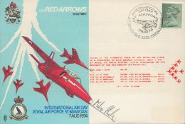 Red Arrows pilot Flt Lt C Phillips Red 5, signed 1974 team RAF St Mawgan scarce flown RAF WW2 Air