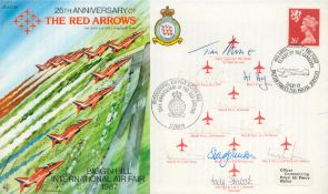 Red Arrows full team signed 1989, 25th ann Biggin Hill flown RAF WW2 Air Display cover. Autographs a