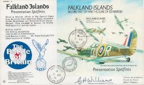 Captain Squadron Leader G. H. Williams signed Falkland Islands Presentation Spitfires FDC (RAFAM